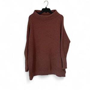Free people Women's Brown Jumper Slouchy Tunic sweater M MEDIUM